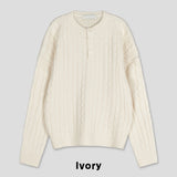 Rubin Cable Henley Neck Knit