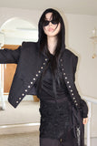 Cotton snap tweed jacket