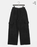 Moles Fluffy Fleece Wide Cargo Pocket Pants