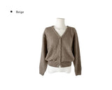 Jaenun Wool V-Neck Loose Knit Cardigan