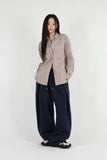 Folding line wide pants