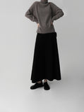 Flared Ribbed Long Skirt