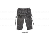SHIRRING SKIRT-LAYERED PANTS