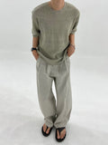 Folded Line Cotton Pants