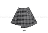 PLAID LAYERED WRAP SKIRT