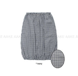CHECK BALLOON MIDI SKIRT