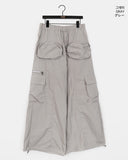 Checel Cargo Zipper Pocket Nylon Wide Two-Way Pants
