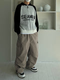 Half Zip-Up Lettering Knit