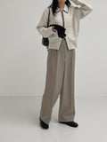 Two-Tuck Basic Wide Slacks