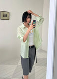 BUTTON CAPRI PANTS
