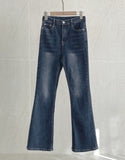 Chevind Washing Bootcut Denim Pants