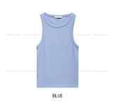 [U-BASIC] Pudding incision round ribbed sleeveless