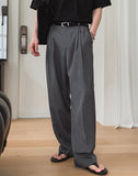 Summer double pleated wide slacks