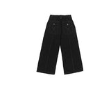 Luo Stitch Pintuck Pocket Wide Cotton Pants
