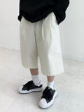 Basic Cotton Two Tuck Bermuda Pants