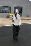 TWISTED KNIT HOOD ZIP-UP