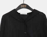 [MADE] Bellic See-through Punching Lace Hooded Cardigan