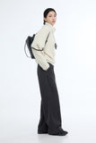 Flood pintuck brushed trousers