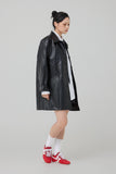 Flop over leather jacket