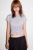 Hide net layered crop T-shirt
