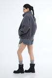 Popcorn shearling brushed banding shorts