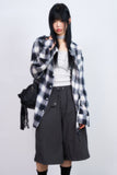 Dreamer cut-out cropped check shirt