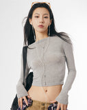 Moist slim see-through crop long sleeve