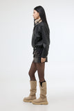 Poure Fur Leather Jacket