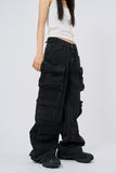 Traveler solid cargo denim pants