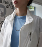 white chain necklace