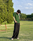 Toyu two-tuck wide slacks