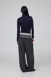 Knob Belt Wide Trousers