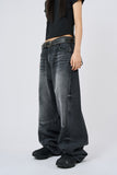 Nova curved wide denim pants