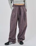 Wrinkle bio washed banding pants