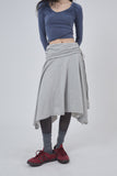 Fold crop flare midi skirt
