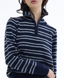 Rockid stripe half zip-up sweater