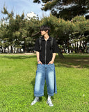 Kamen short sleeve knit zip-up