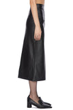 Maki leather long skirt