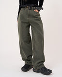 Deep tint wide denim pants