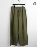 Hasty Pintuck Banding Cotton Long Wide Pants