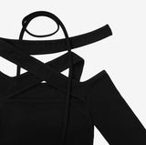 Sage Cutout Strap T-shirt