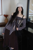 Antique Aru Off-Shoulder Cardigan