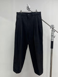 Solid Two-Tuck Cotton Pants