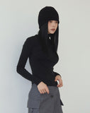 Cross button turtleneck