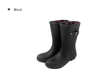 Roller Buckle Round Check Midi Rain Boots