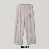 Summer double pleated wide slacks