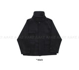 (WOOL) HIGH-NECK HALF COAT