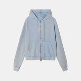 Luar Washed Knitted Zip Hoodie