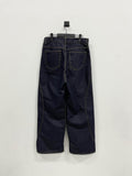 Curved wide long denim