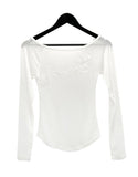Rose See-Through Boat Neck Tee
